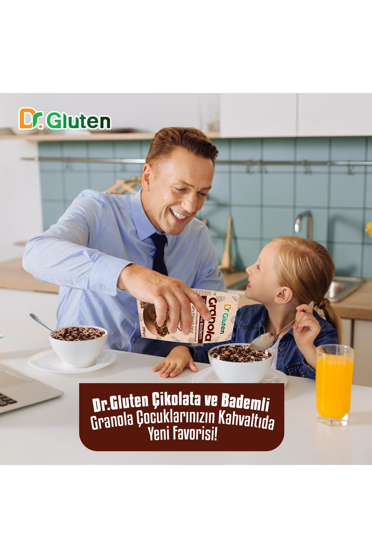 DR GLUTEN GLUTENSİZ GRANOLA ÇİKOLATA-BADEM 250 GR