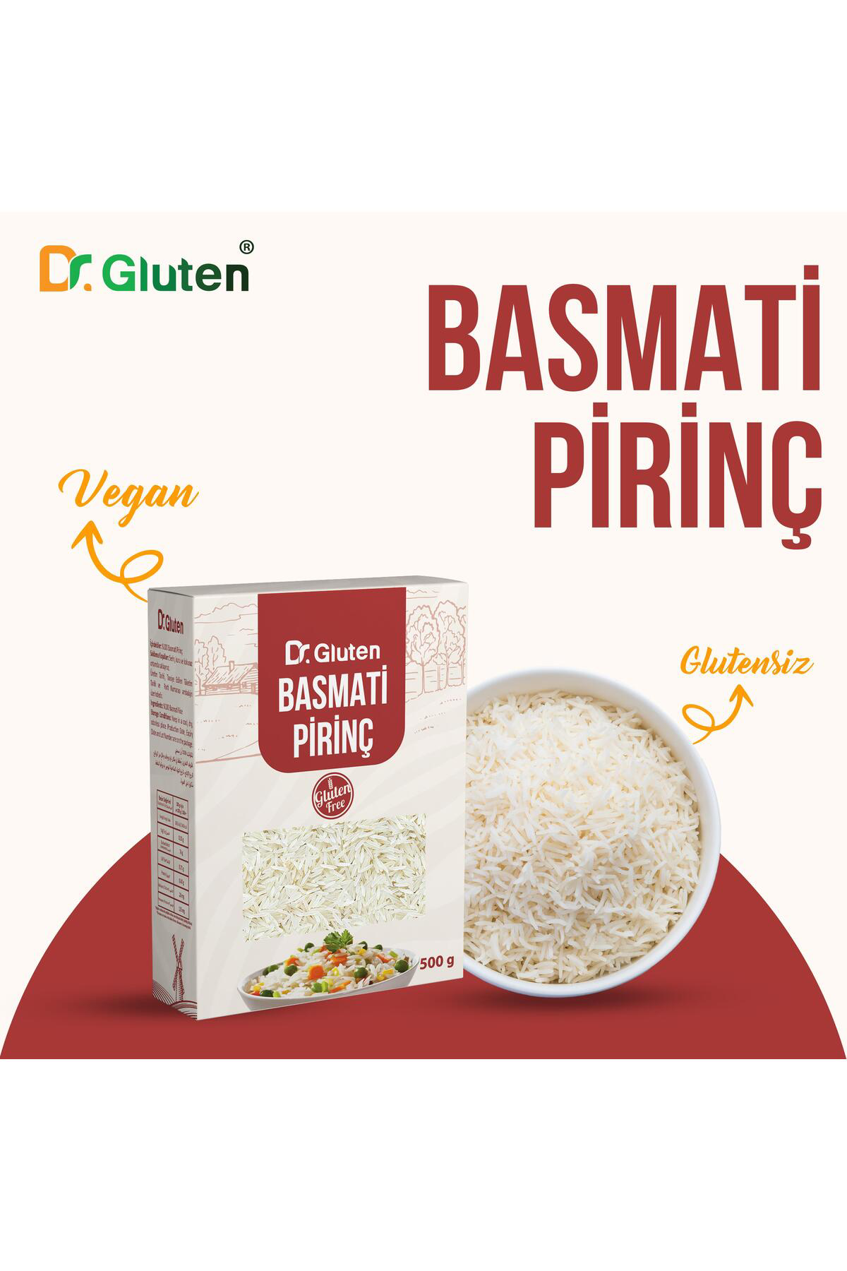 GLUTENSİZ BASMATİ PİRİNÇ 500 GR.