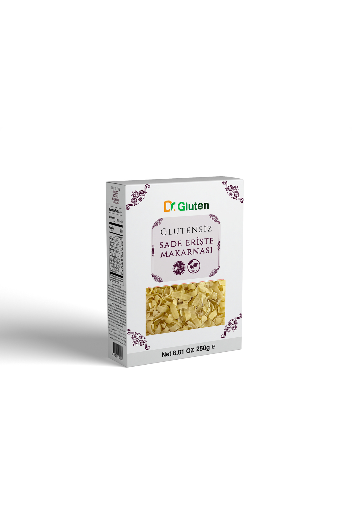 DR GLUTEN GLUTENSİZ SADE ERİŞTE MAKARNASI 250 GR