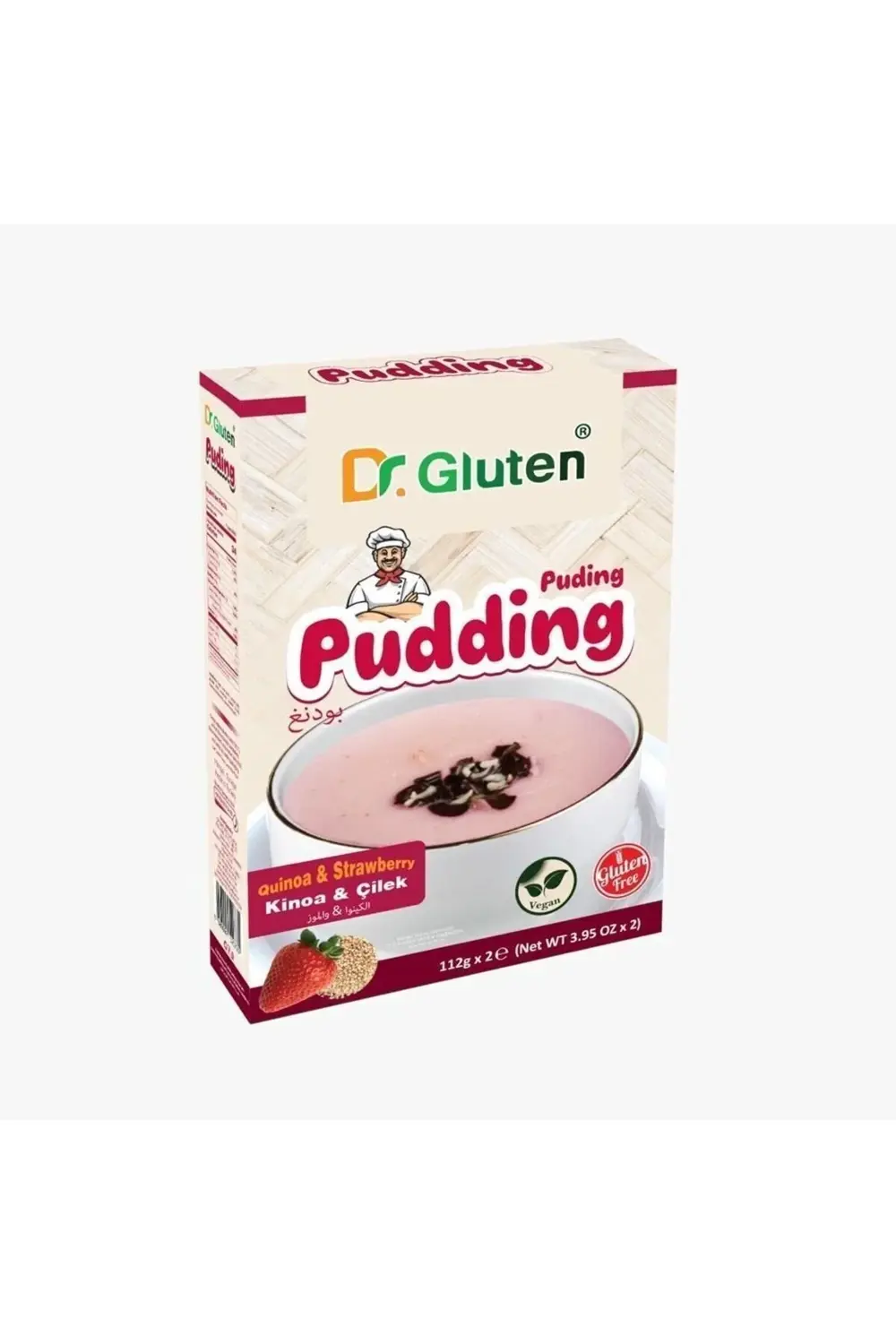 Dr.Gluten Dr. Gluten Glutensiz Çilekli Kinoalı Puding 112 G