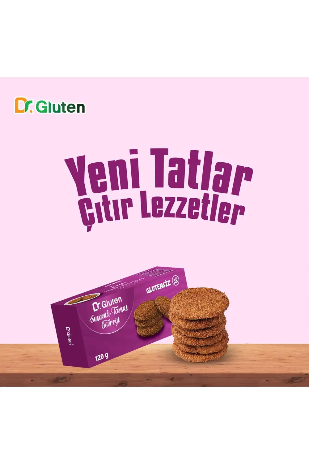 Dr.Gluten Dr Gluten Glutensiz Susamli Tarsus Gevreği 120 Gr.