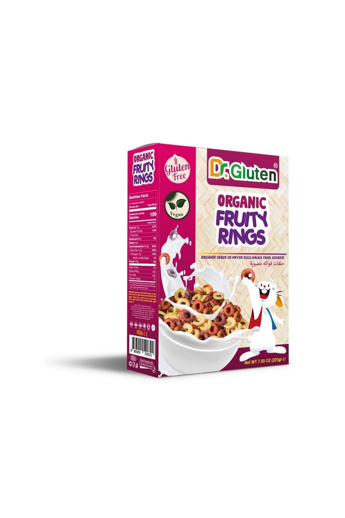 Dr. Gluten Organik Glutensiz Sebze Ve Meyve Sulu Halka Tahıl Gevr