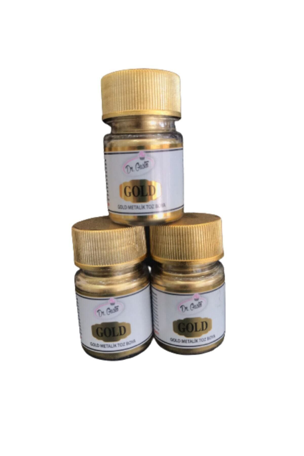 Dr Gusto 3 Lü Set Altın Metalik Toz Dekor Boya 10 gr