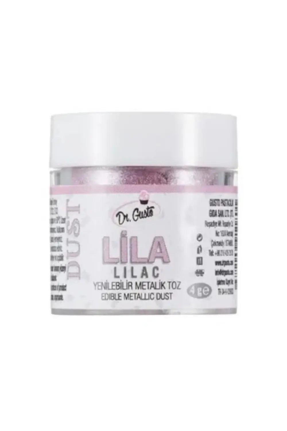 Dr.Gusto Sağlık Ürünleri Dr Gusto Yenilebilir Metalik Toz Boya Lila 4 Gr