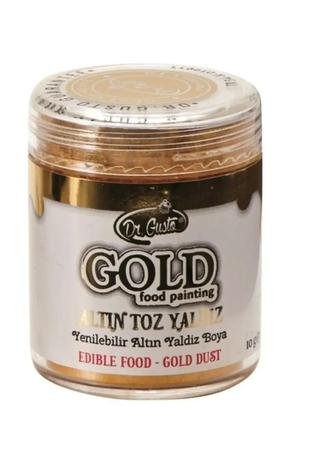 Dr.Gusto Sağlık Ürünleri Dr Gusto Yenilebilir Yaldızlı Sim Boya Altın 10 Gr