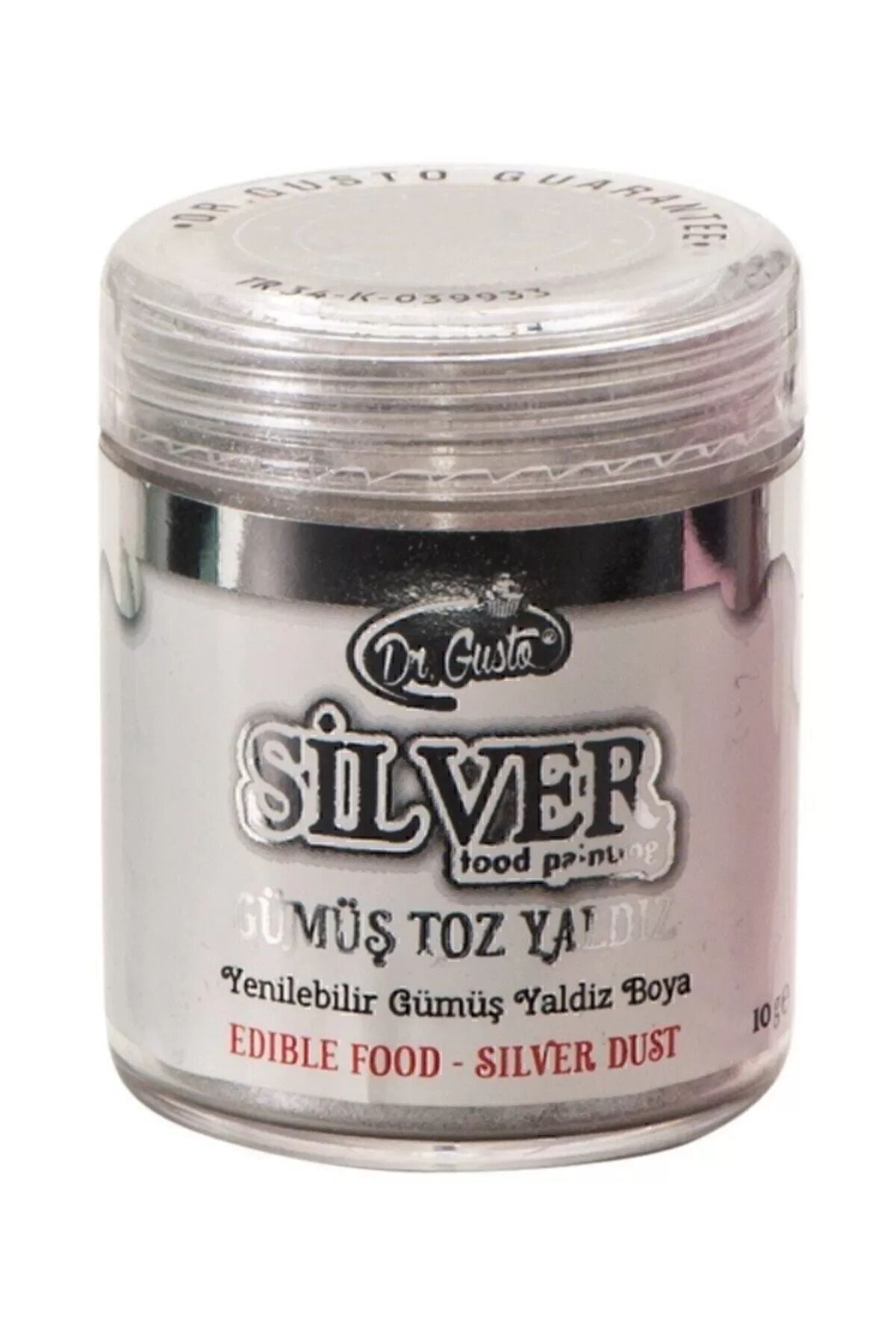 Dr Gusto Yenilebilir Yaldızlı Sim Boya Gümüş 10 Gr