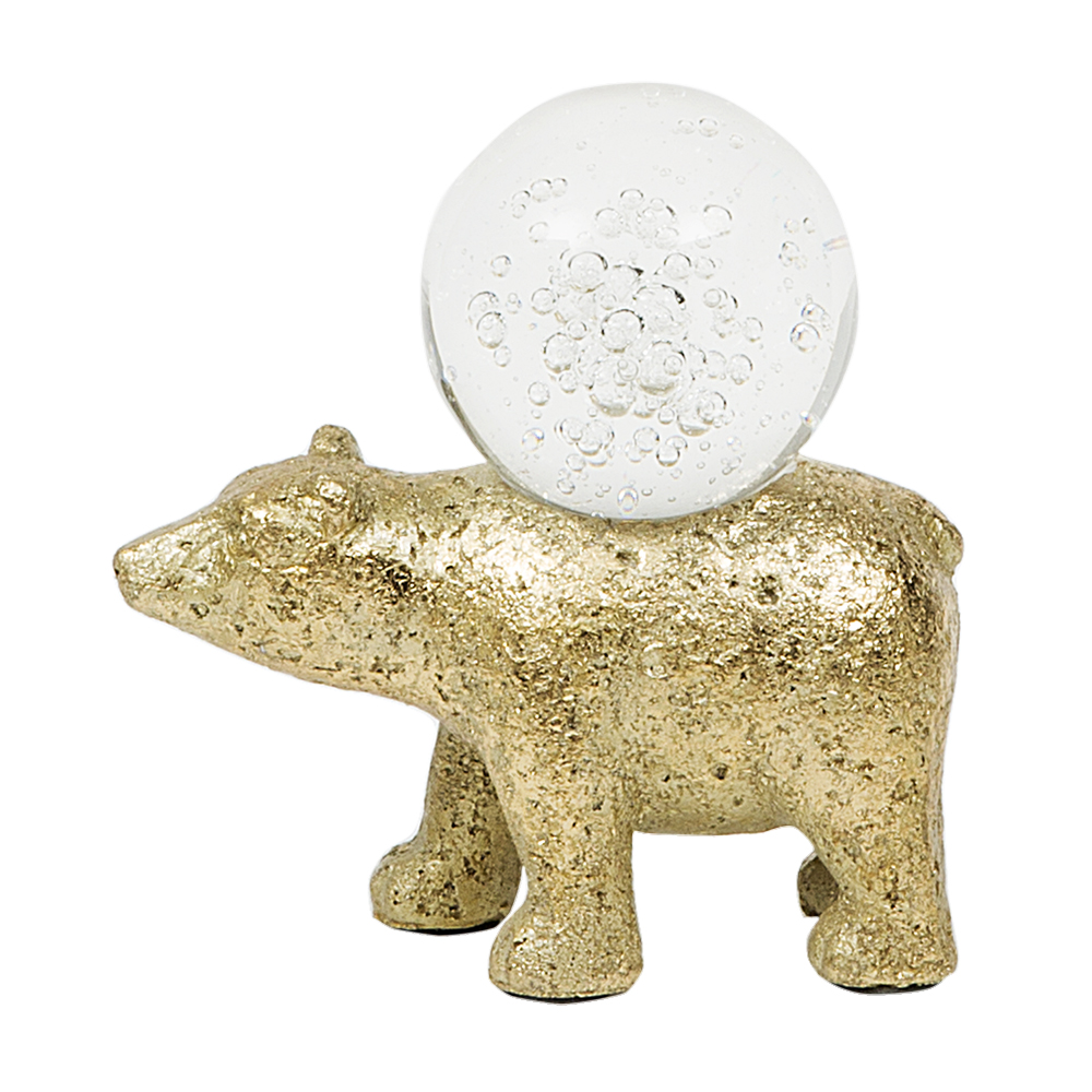 Dragon Kristal Küre Taşıyan Polyester Ayı Dekor Biblo 12cm Dragon Kristal Küre Taşıyan Polyester Ayı Dekor Biblo 12cm