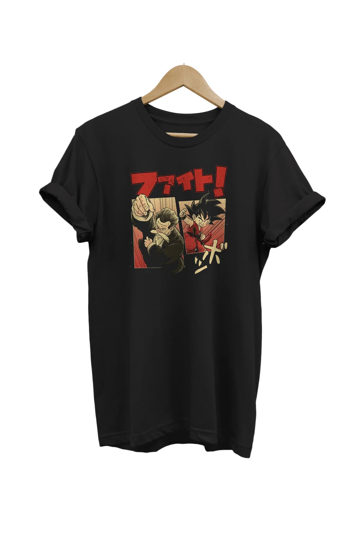 Dragonball Baskılı %100 Pamuk Oversize Siyah T-shirt