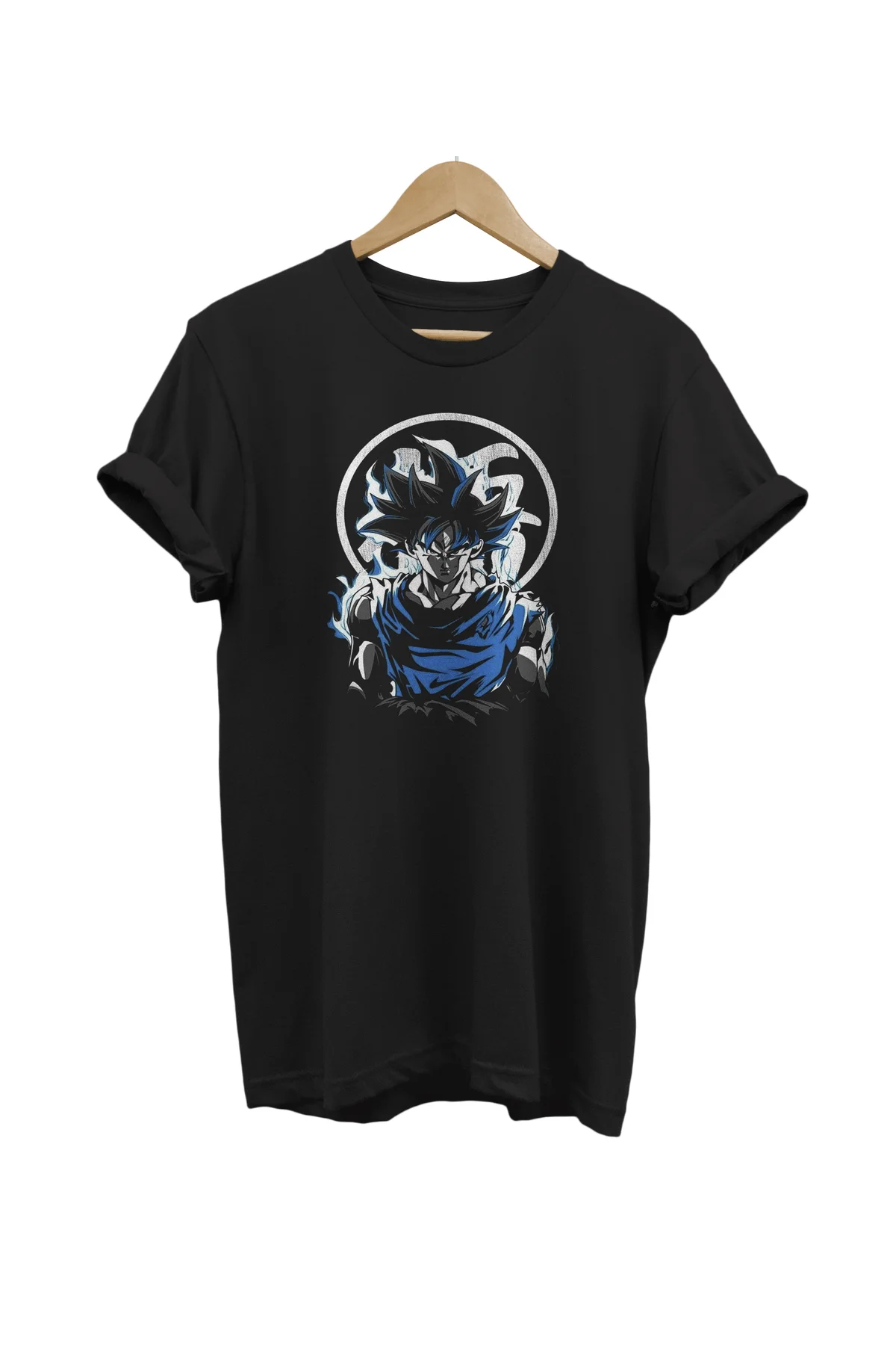 Dragonball Baskılı %100 Pamuk Oversize Siyah T-shirt