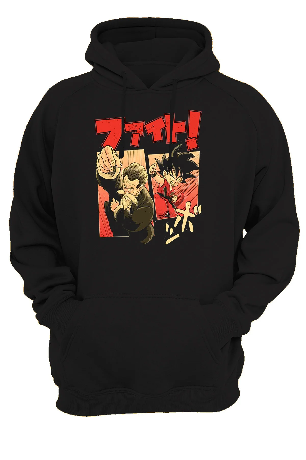 Dragonball Baskılı 3 Iplik Şardonlu Içi Polar Kalın(600gr) Siyah Hoodie