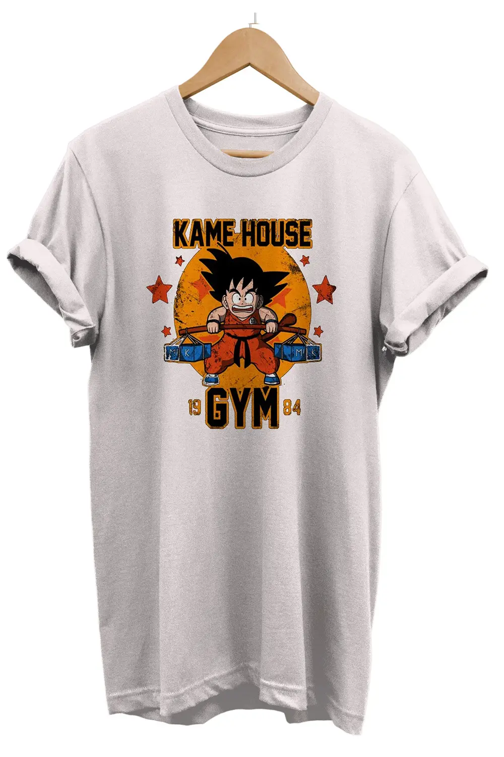 Dragonball Gym Baskılı %100 Pamuk Oversize T-shirt Büyük Beden Ti