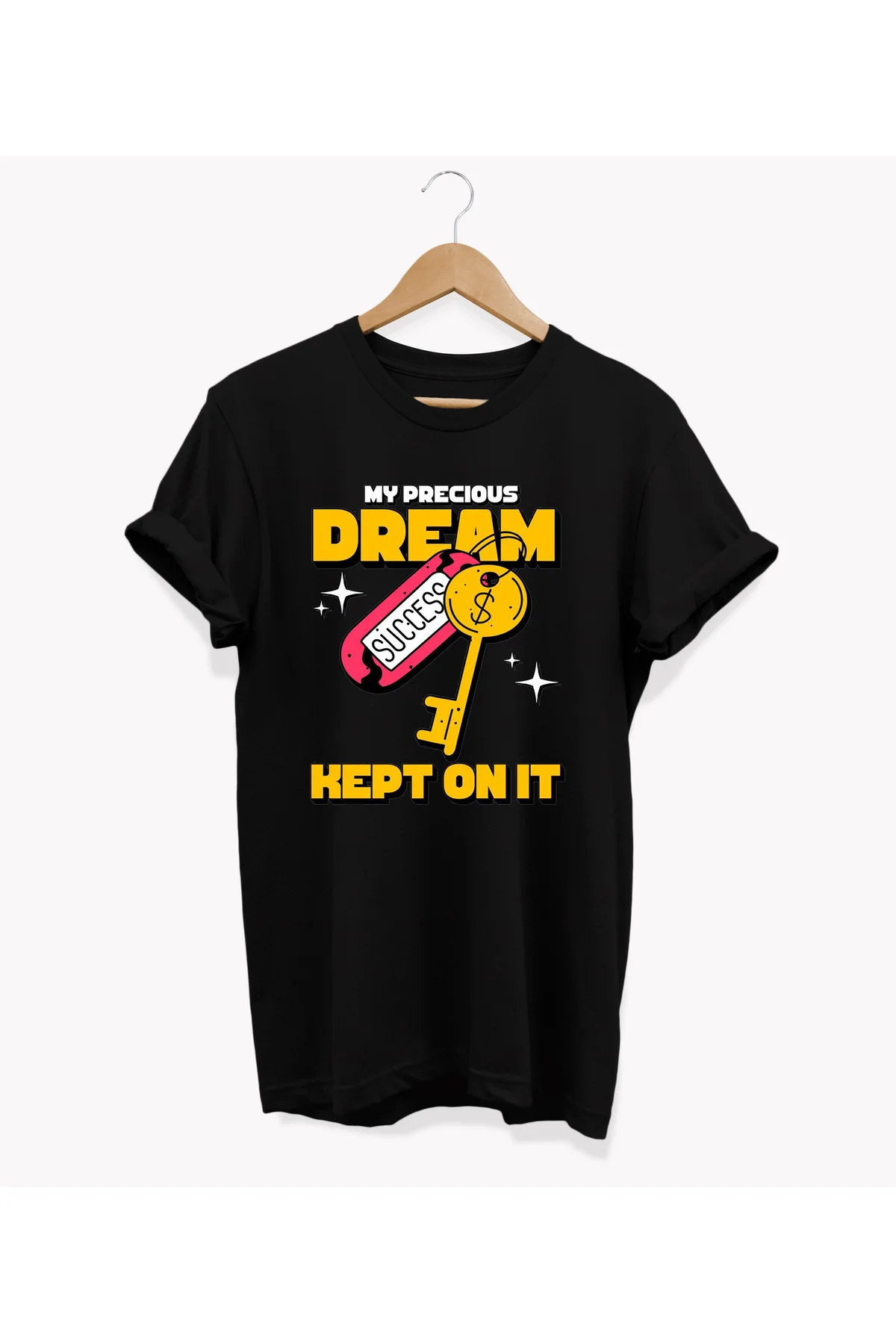, Dream Baskılı, %100 Pamuk, Bisiklet Yaka, Oversize T-shirt, Büy