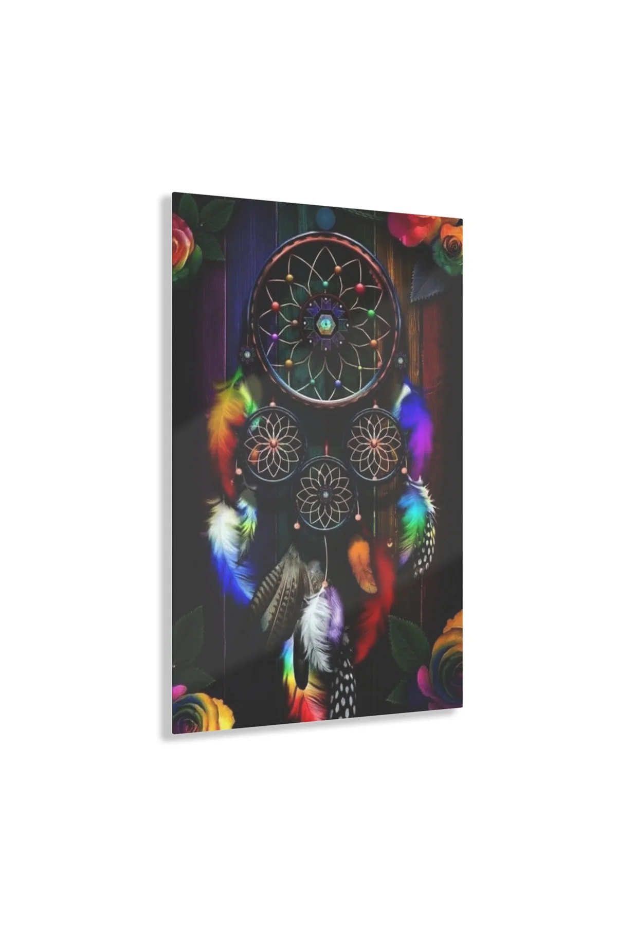 Dream Catcher Düş Kapanı Cam Tablo Duvar Dekoru