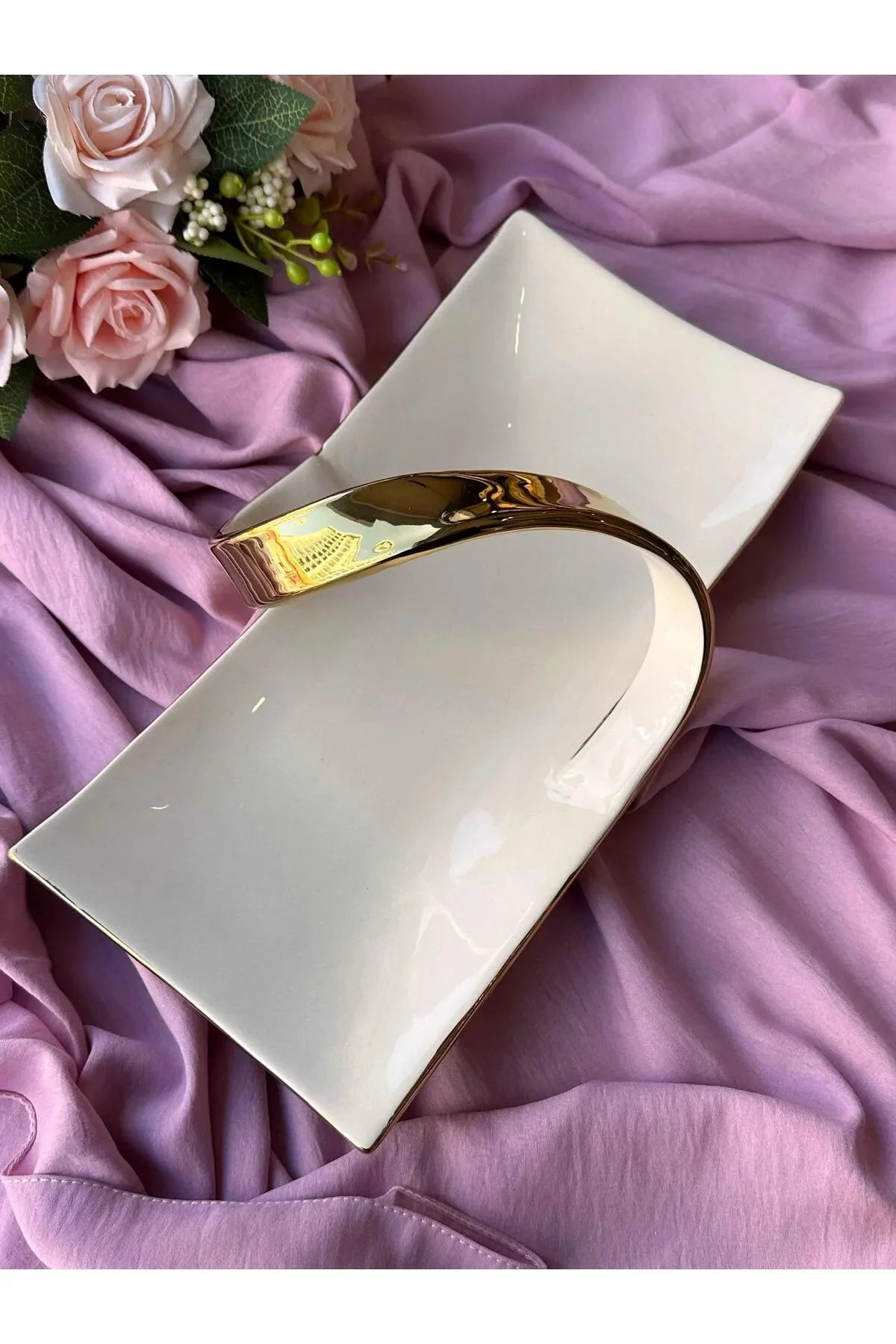 Dream Gold Dikdörtgen Servis Tabağı