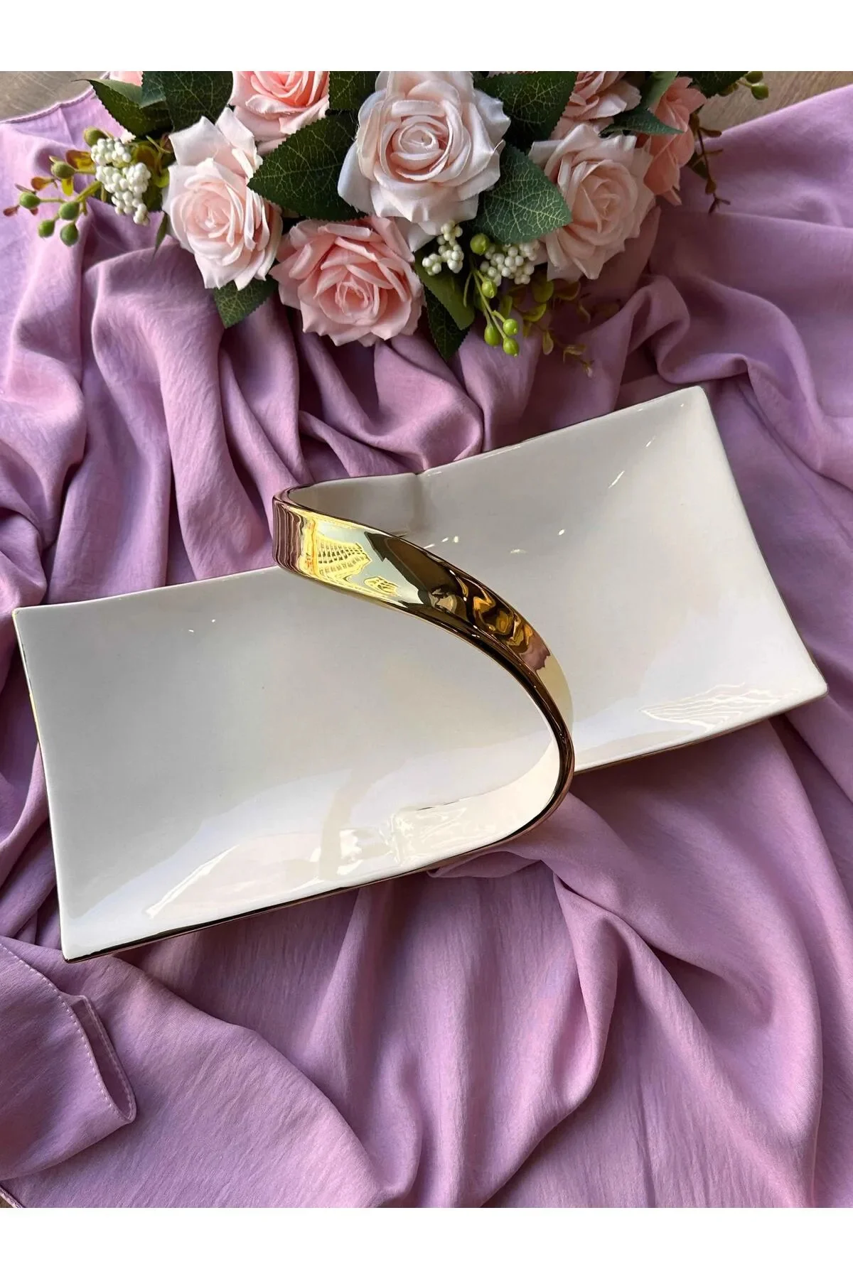 Dream Gold Dikdörtgen Servis Tabağı