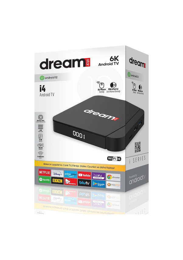 Dreamstar  İ4 4 Gb Ram 32 Gb Hafiza Android 12 Uydu Alici