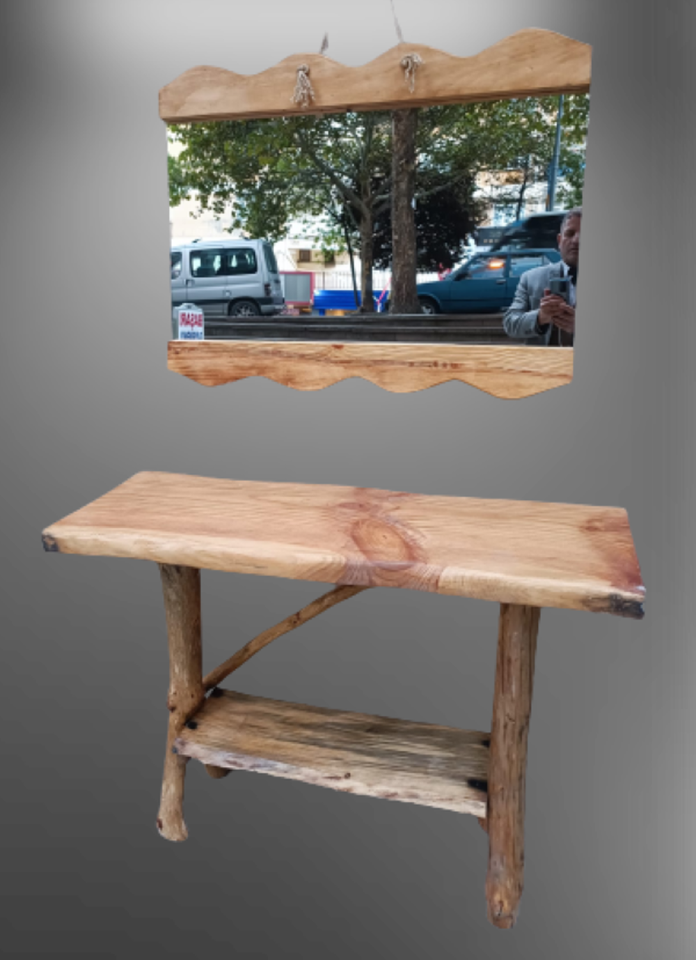 Dresuar 12098  lambader Kuru Zeytin Çam Ağaç İmal fırınlanmış Doğ