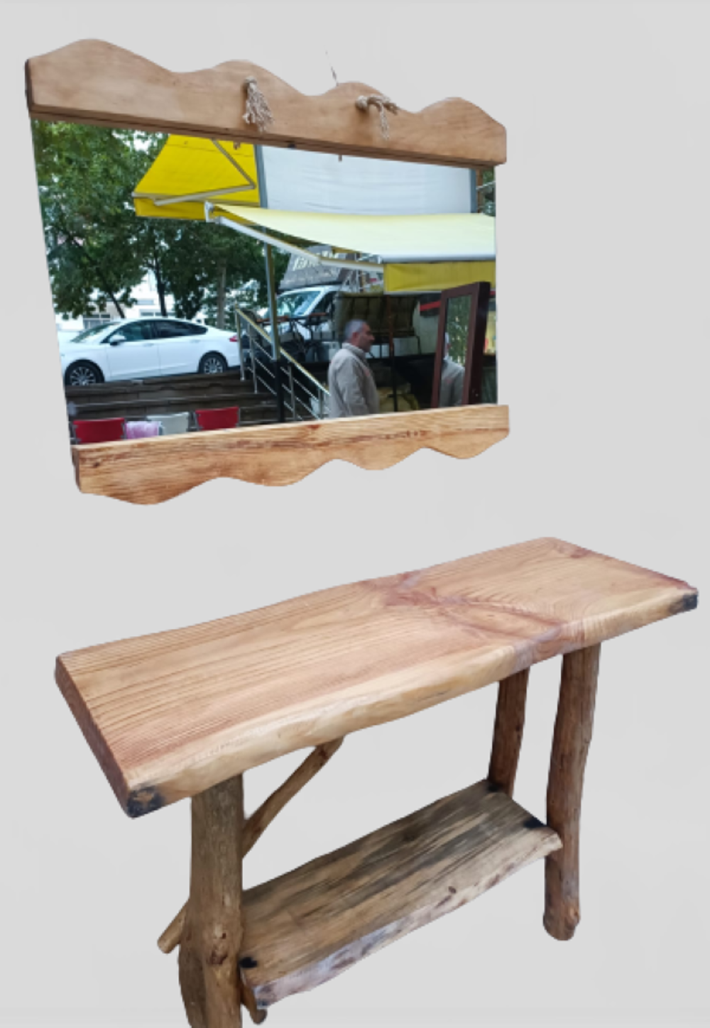 Dresuar 12098  lambader Kuru Zeytin Çam Ağaç İmal fırınlanmış Doğ