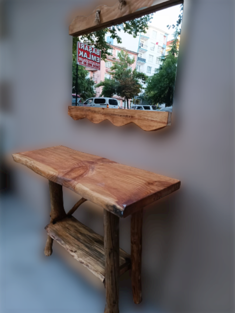 Dresuar 12098  lambader Kuru Zeytin Çam Ağaç İmal fırınlanmış Doğ