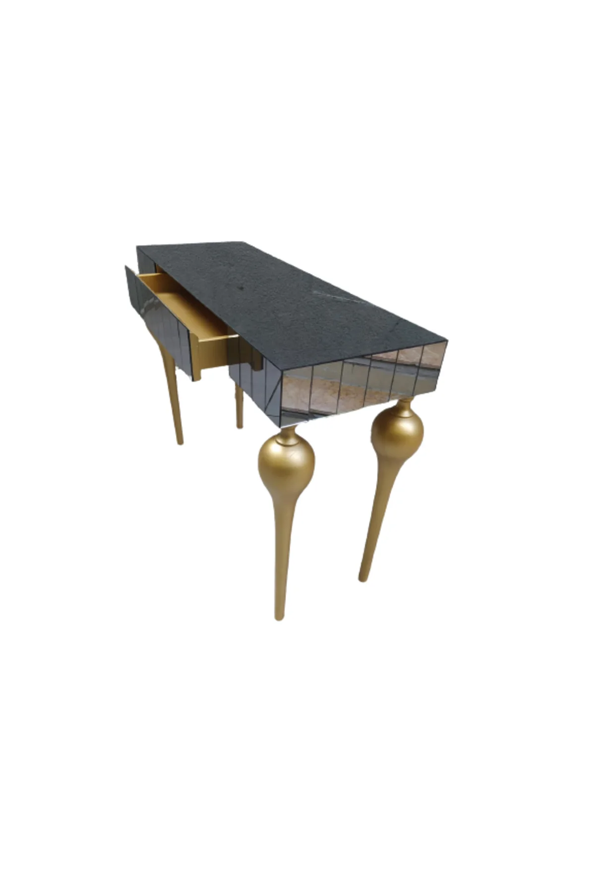 Dresuar 12388 TOMBUL ayak Model Kayın MDF tabl Parlak gold Ayak Füme cam Kaplama Dresuar 12388 TOMBUL ayak Model Kayın MDF tabl Parlak gold Ayak Füme cam Kaplama - Görsel 7