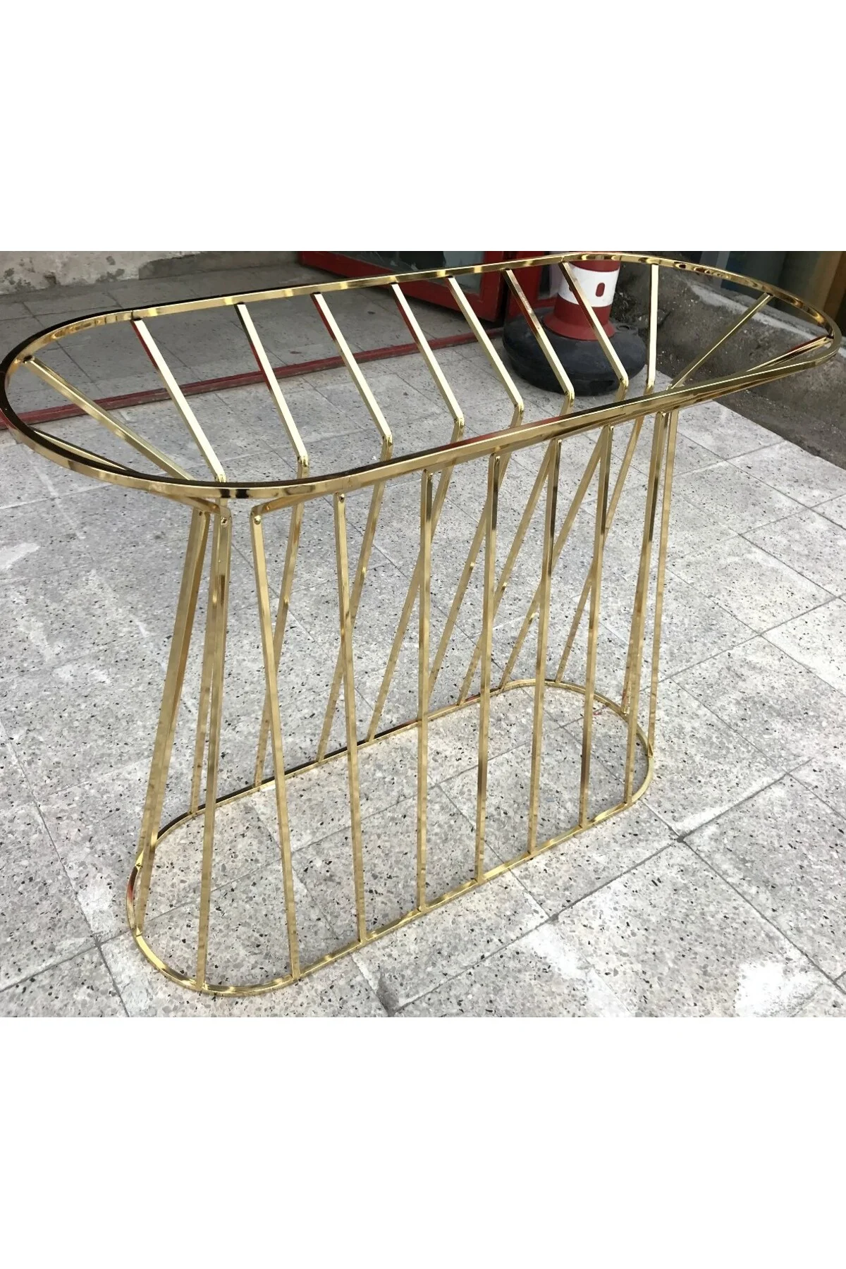 Dresuar 12418 CADDE Model Metal GOLD renk kaplama TEMPER Cam Ayna El Yapım - Görsel 4