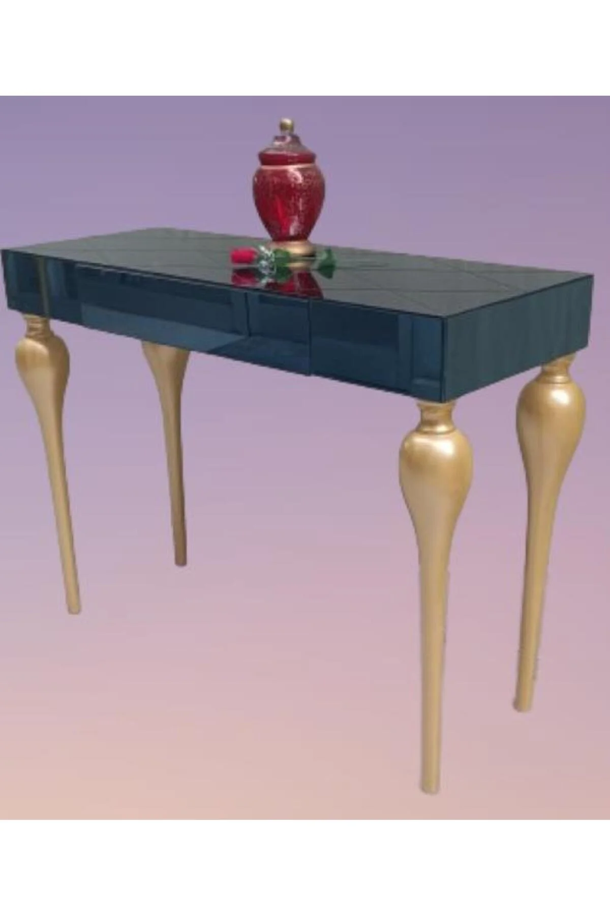 Dresuar 12616 TOMBUL ayak Model Kayın Torna MDF tabla Parlak gold Füme cam Kaplam Dresuar 12616 TOMBUL ayak Model Kayın Torna MDF tabla Parlak gold Füme cam Kaplam - Görsel 8