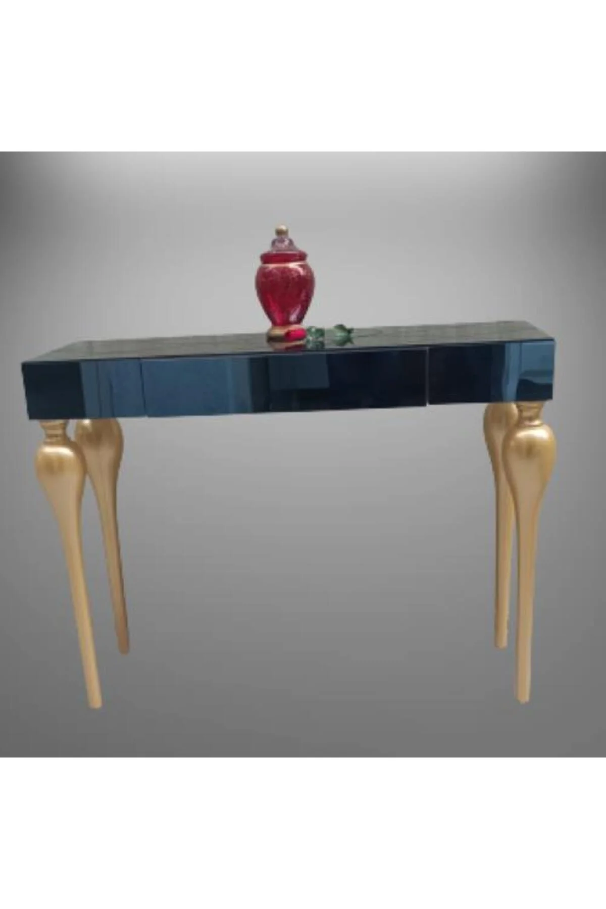 Dresuar 12616 TOMBUL ayak Model Kayın Torna MDF tabla Parlak gold Füme cam Kaplam Dresuar 12616 TOMBUL ayak Model Kayın Torna MDF tabla Parlak gold Füme cam Kaplam