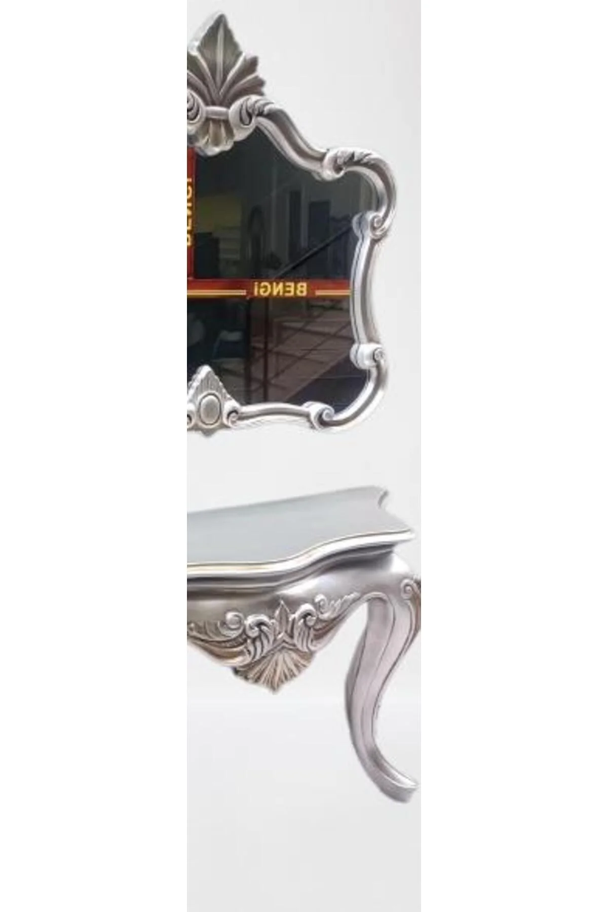 Dresuar 13509 AVANGART ASLAN Model Polyestr döküm eskitm GRİ-Kahve Renk nakış - Görsel 5