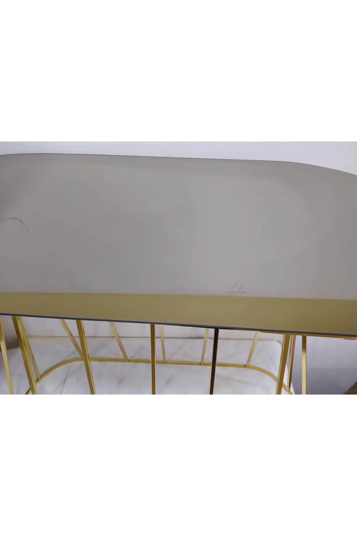 Dresuar 13850 CADDE Metal çelik GOLD renk kaplama SİYAH TEMPER Cam Ayna El yapım - Görsel 5