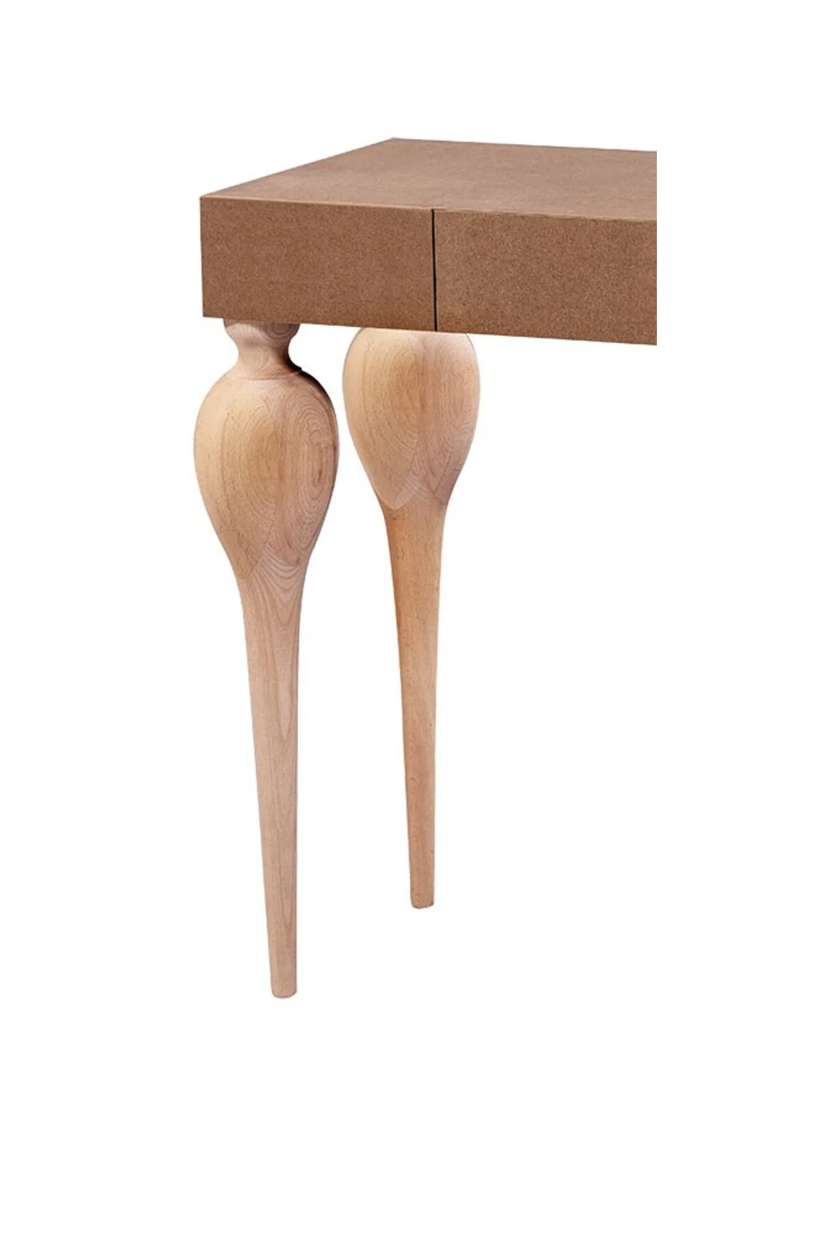 Dresuar 17586 TOMBUL Torna Model HAM Kayın Retro Ayak Orta Çekm MDF tabla El Yapı - Görsel 3