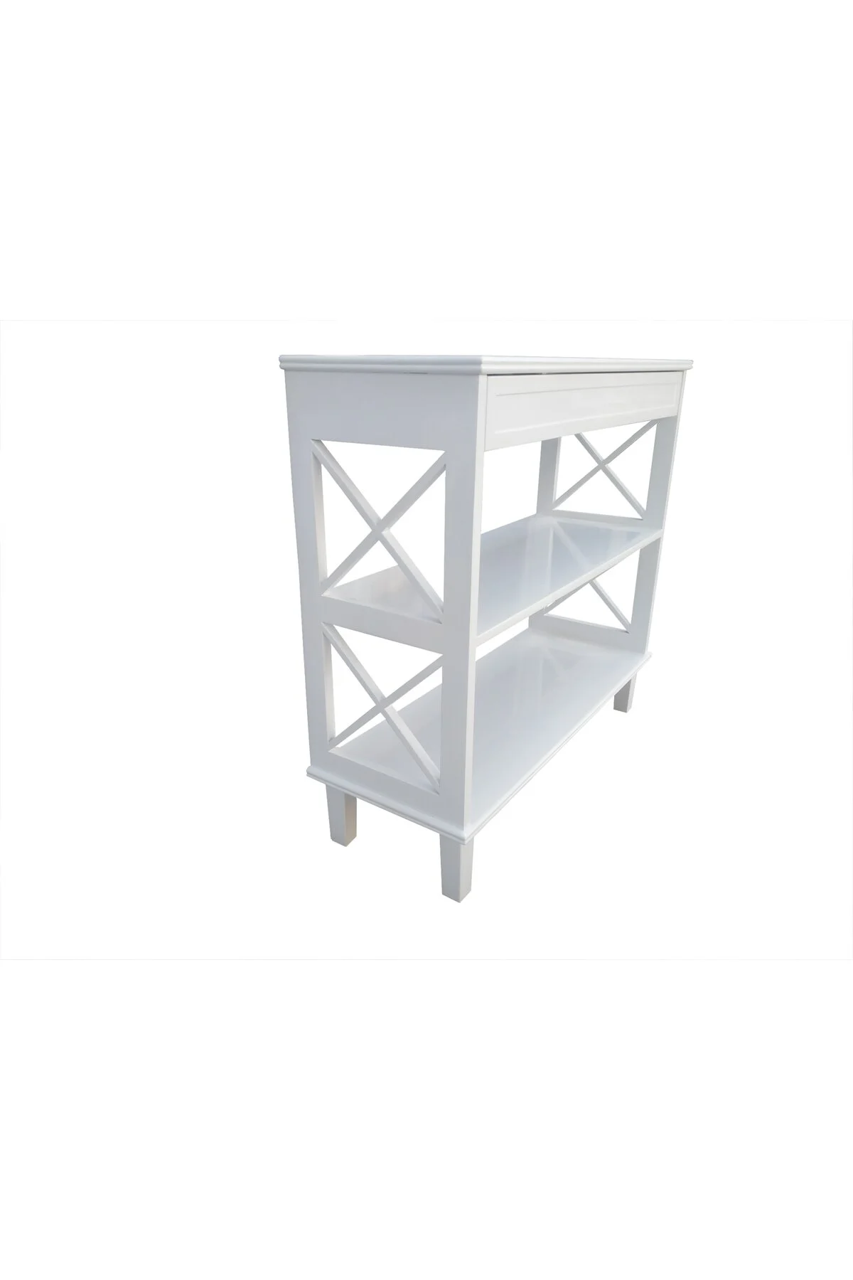Dresuar 18058 X ÇAPRAZ RAFLI Kayın RETRO ayak Parlak Beyaz Lake ÇEKMECE El Yapım Dresuar 18058 X ÇAPRAZ RAFLI Kayın RETRO ayak Parlak Beyaz Lake ÇEKMECE El Yapım - Görsel 4
