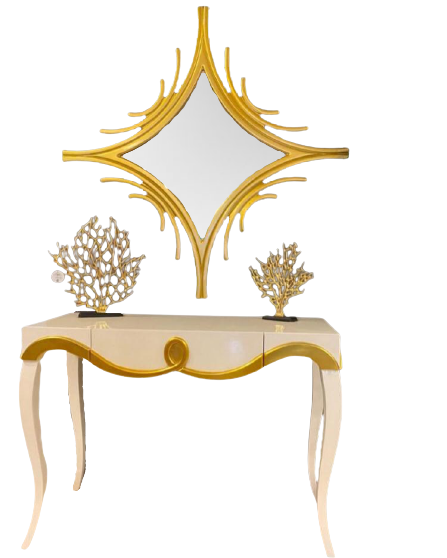 Dresuar 18471 CNC KABARTMA Model Kayın aslan ayak Parlak BEYAZ-GO