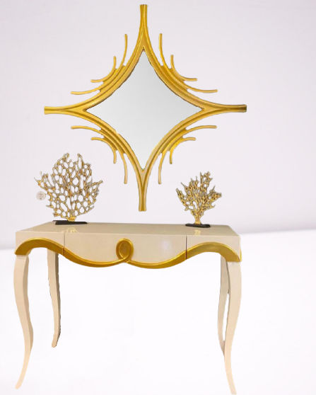 Dresuar 18471 CNC KABARTMA Model Kayın aslan ayak Parlak BEYAZ-GO