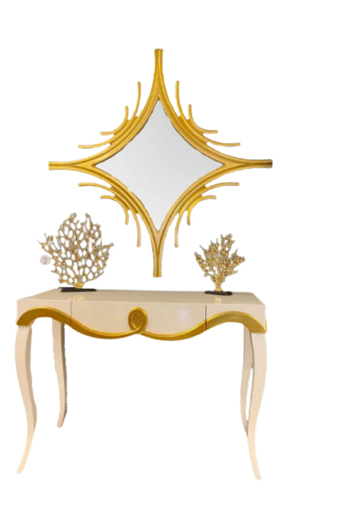 Dresuar 18471 CNC KABARTMA Model Kayın aslan ayak Parlak BEYAZ-GOLD uyum El yapım Dresuar 18471 CNC KABARTMA Model Kayın aslan ayak Parlak BEYAZ-GOLD uyum El yapım - Görsel 2