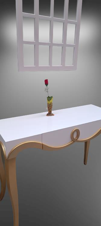 Dresuar 90011 CNC kabartma Model Windows Ayna Gold Lake Beyz Tabl