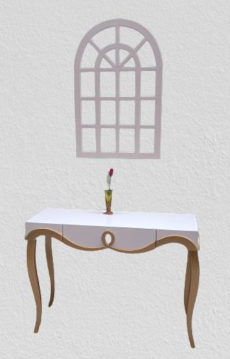 Dresuar 90011 CNC kabartma Model Windows Ayna Gold Lake Beyz Tabl