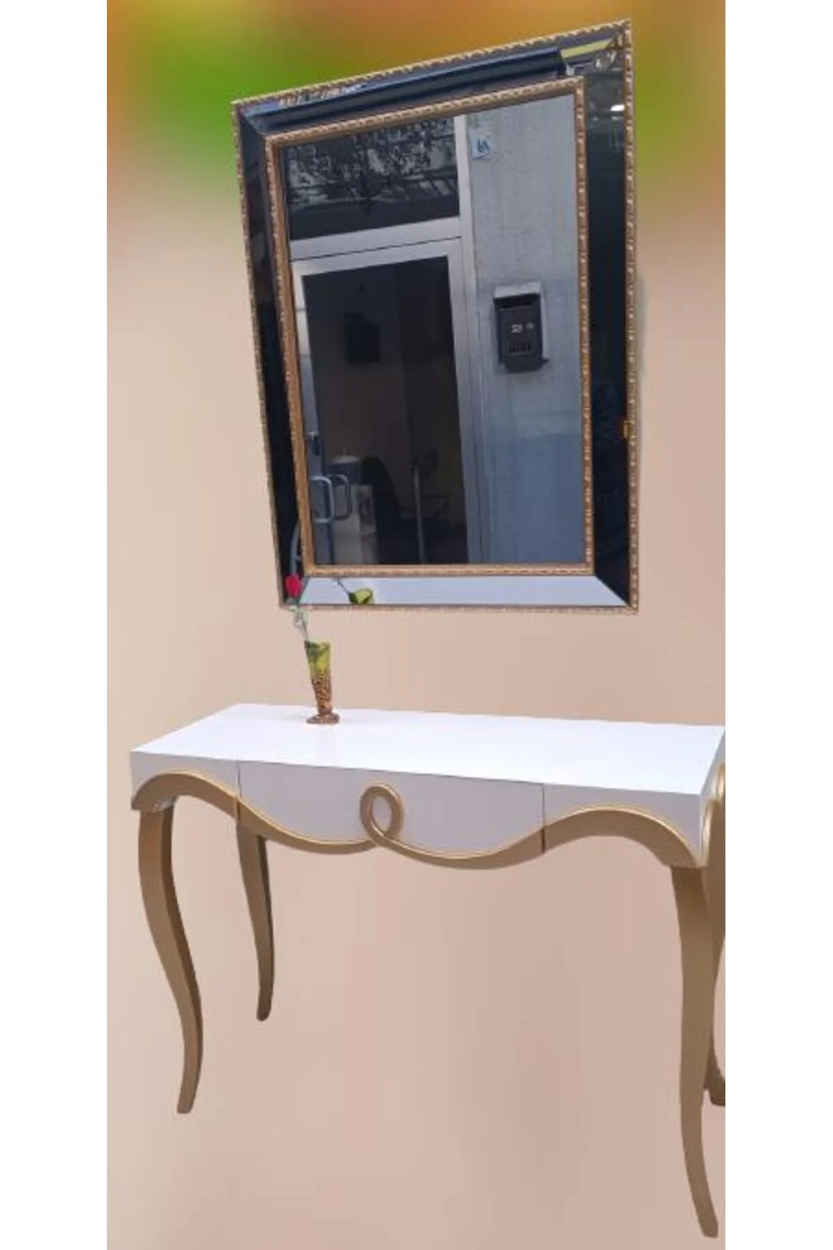 Dresuar 90012 CNC Kabartma Hayal Ayna Gold beyaz Uyum Ahşp MDF Kayın Ayk El yapım Dresuar 90012 CNC Kabartma Hayal Ayna Gold beyaz Uyum Ahşp MDF Kayın Ayk El yapım - Görsel 4