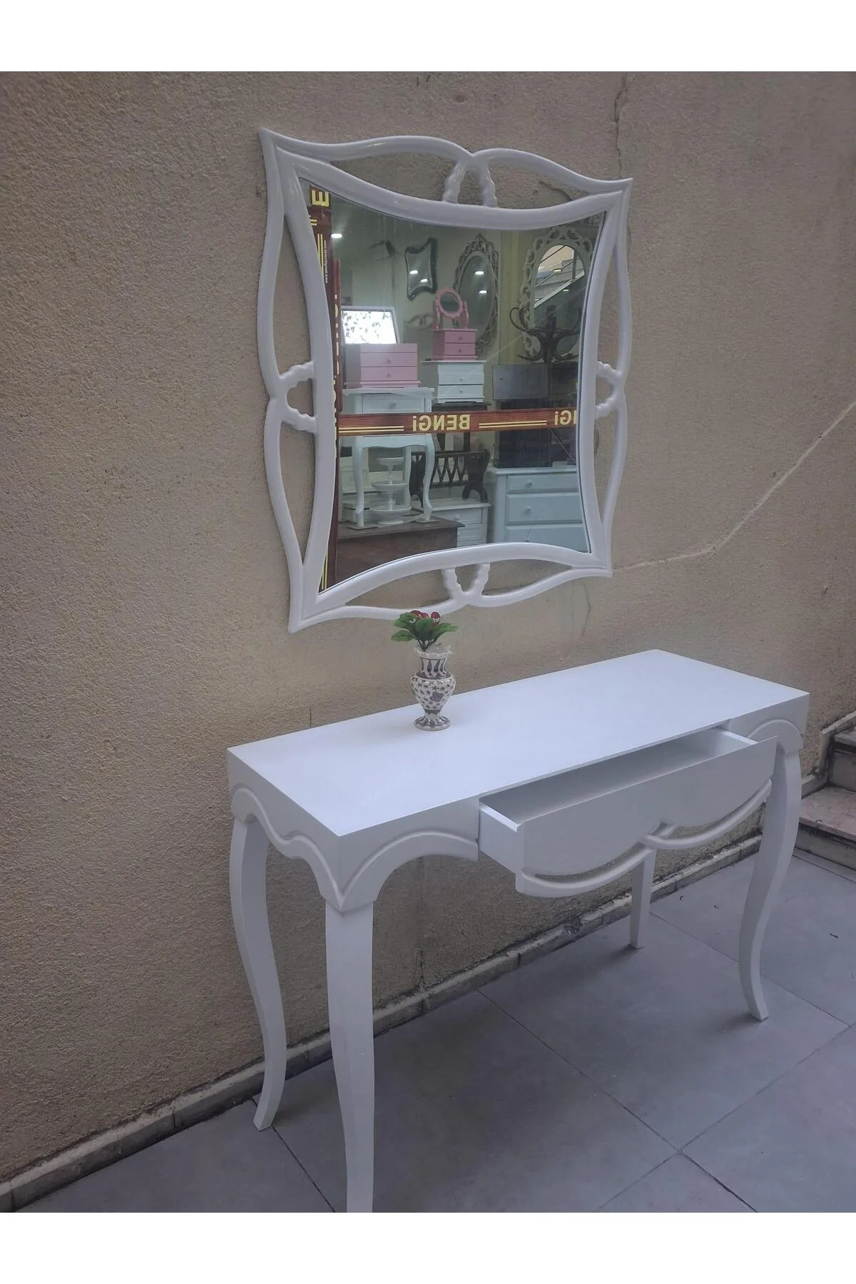 Dresuar 90544 CNC Çökertme Model Windows Ayna Lake Beyaz Tabla Kayn Aslan Ayak - Görsel 6
