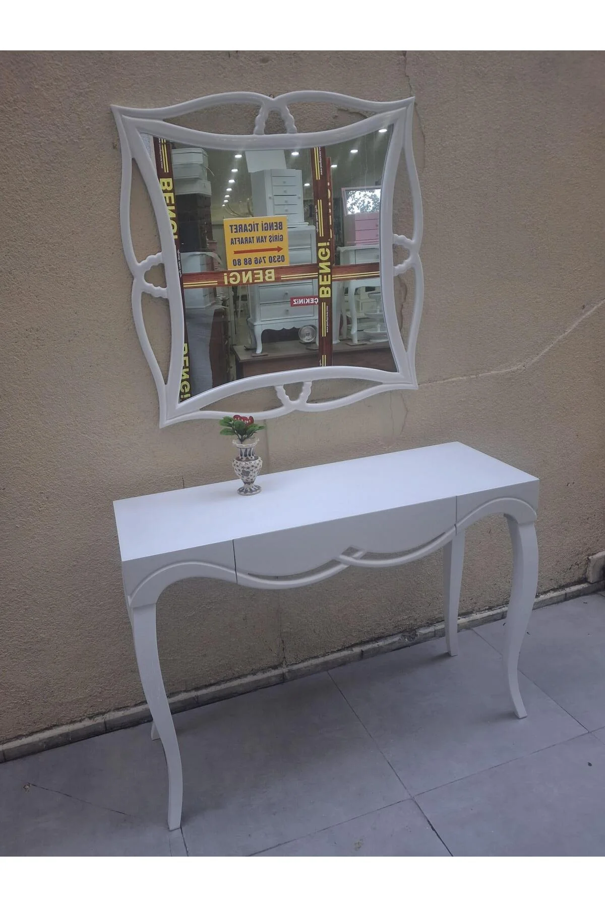 Dresuar 90544 CNC Çökertme Model Windows Ayna Lake Beyaz Tabla Kayn Aslan Ayak - Görsel 3