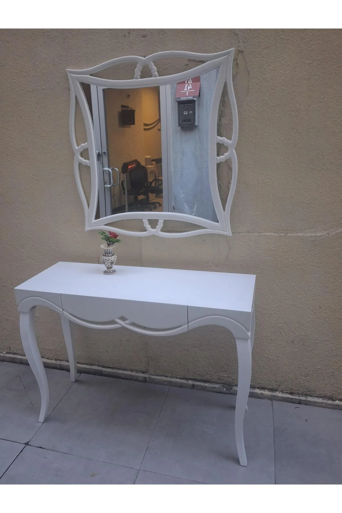 Dresuar 90544 CNC Çökertme Model Windows Ayna Lake Beyaz Tabla Kayn Aslan Ayak - Görsel 7