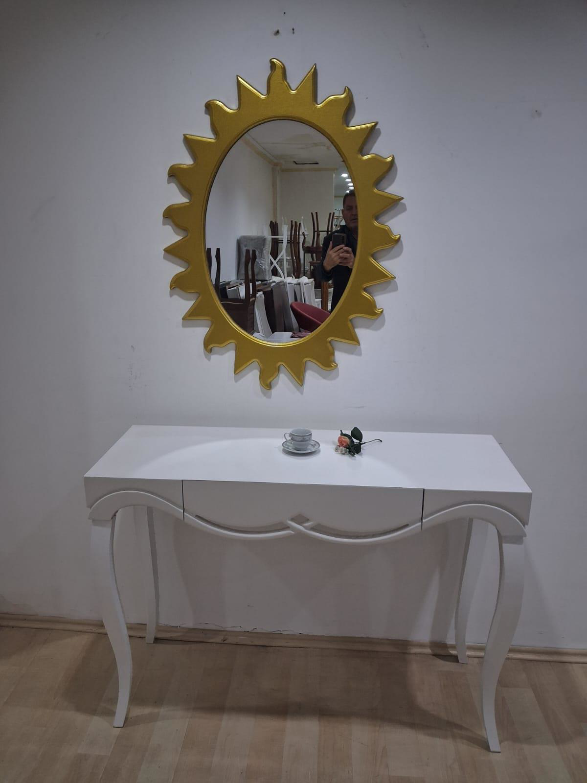 Dresuar Cnc Çökertme 90670 Model Güneş Gold Renk Ayna Lake Beyaz 