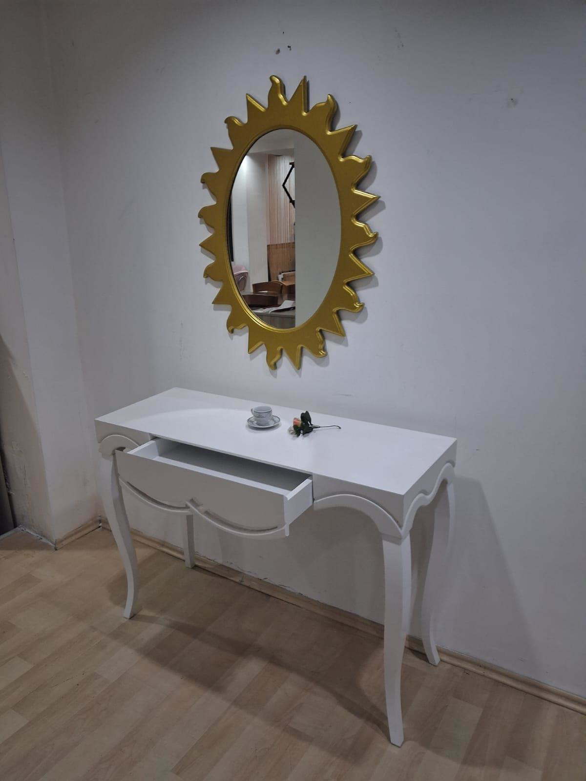 Dresuar Cnc Çökertme 90670 Model Güneş Gold Renk Ayna Lake Beyaz 