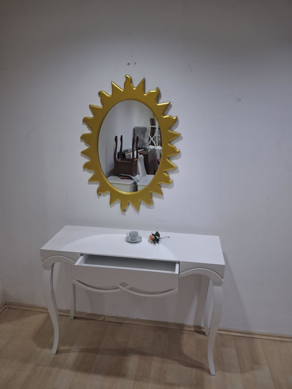 Dresuar Cnc Çökertme 90670 Model Güneş Gold Renk Ayna Lake Beyaz 