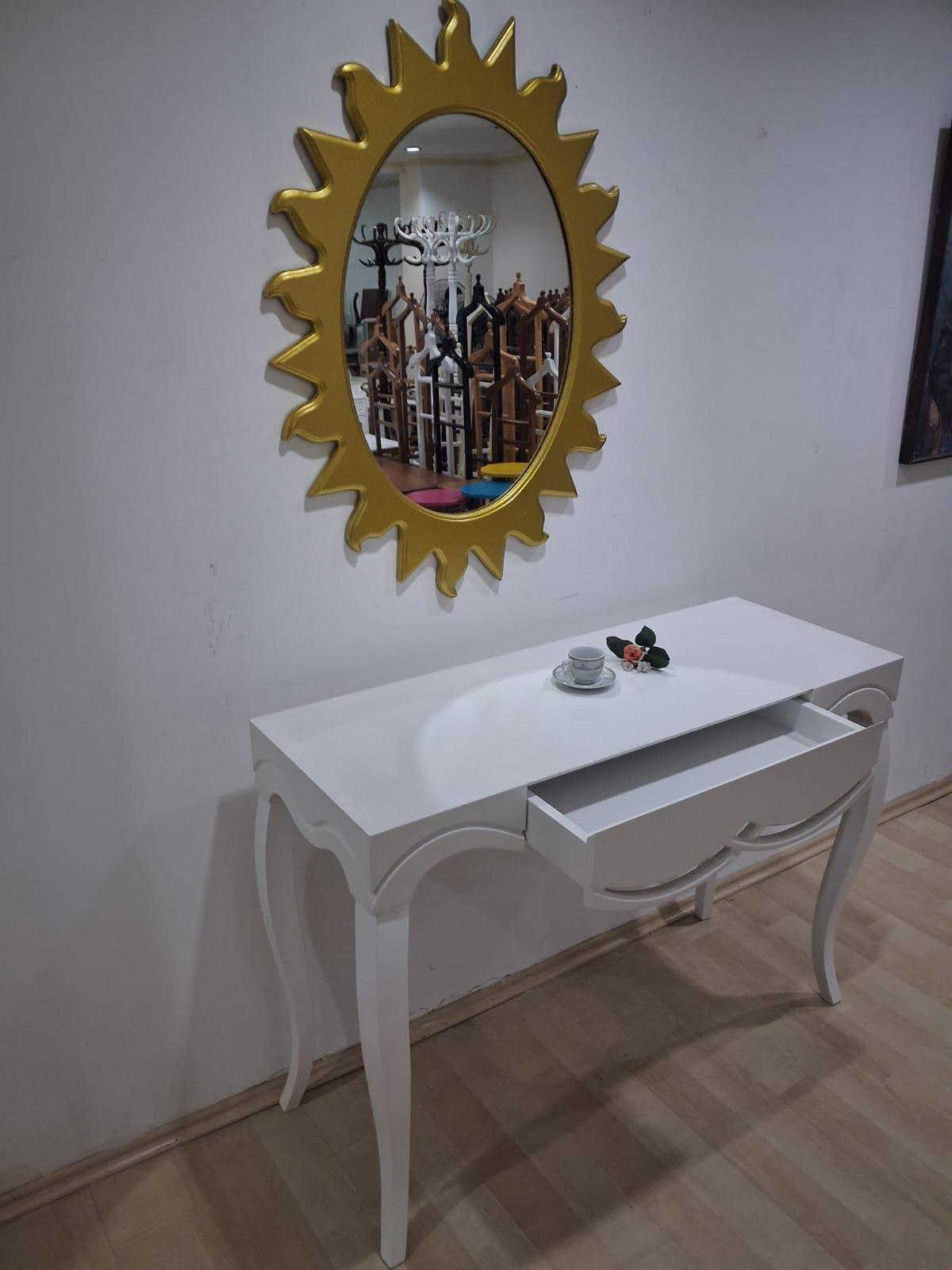 Dresuar Cnc Çökertme 90670 Model Güneş Gold Renk Ayna Lake Beyaz 
