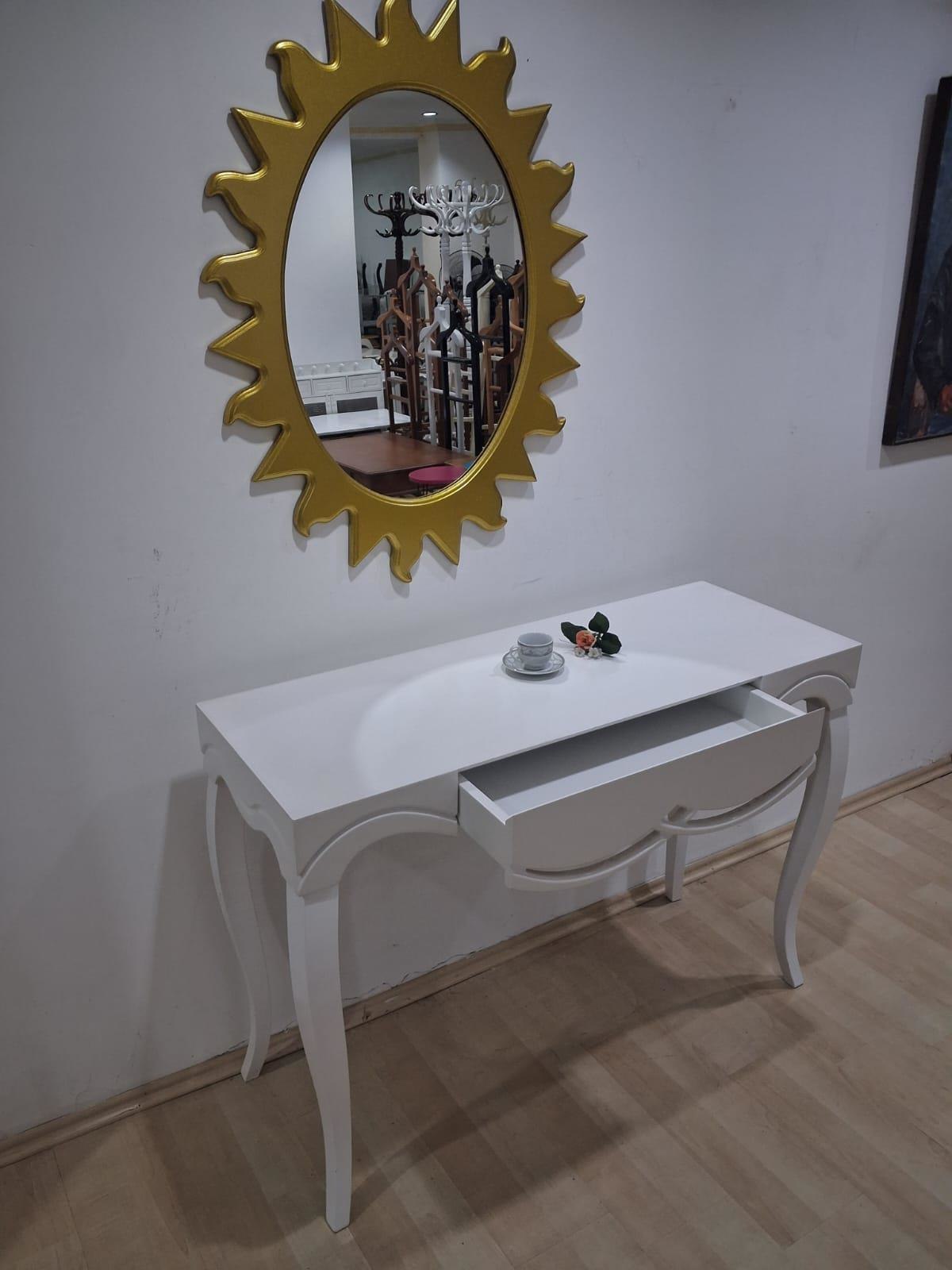 Dresuar Cnc Çökertme 90670 Model Güneş Gold Renk Ayna Lake Beyaz 
