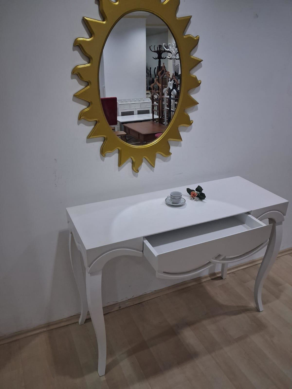 Dresuar Cnc Çökertme 90670 Model Güneş Gold Renk Ayna Lake Beyaz 