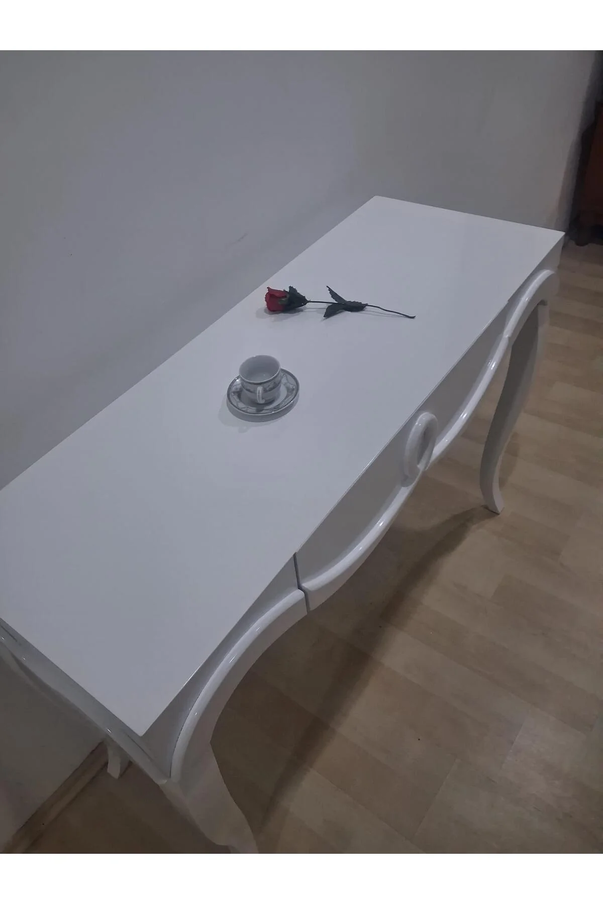 Dresuar Cnc Kabartma 90680 Model Kayın Ağacı Aslan Lükens Ayak Parlak Beyaz - Görsel 6