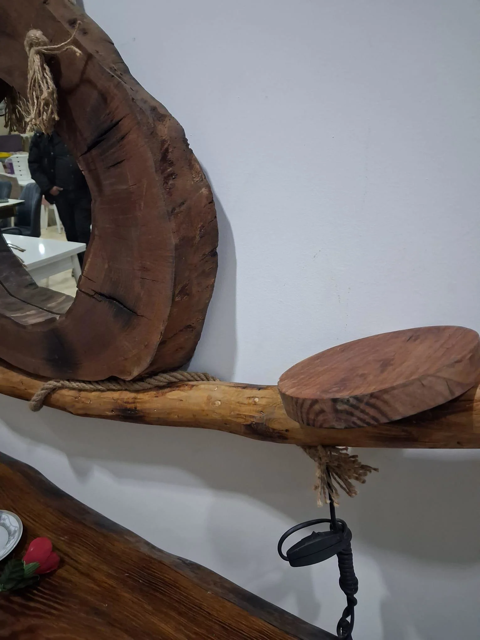 Dresuar Lambader 90649 Kuru Zeytin Ağaçtan Üretilmiş Fırınlanmış 