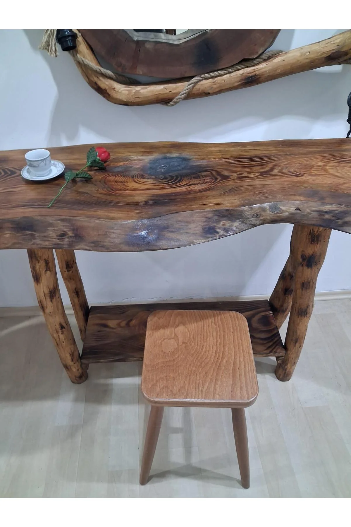 Dresuar Lambader 90649 Kuru Zeytin Ağaçtan Üretilmiş Fırınlanmış Doğal Ayna El Yapım - Görsel 7