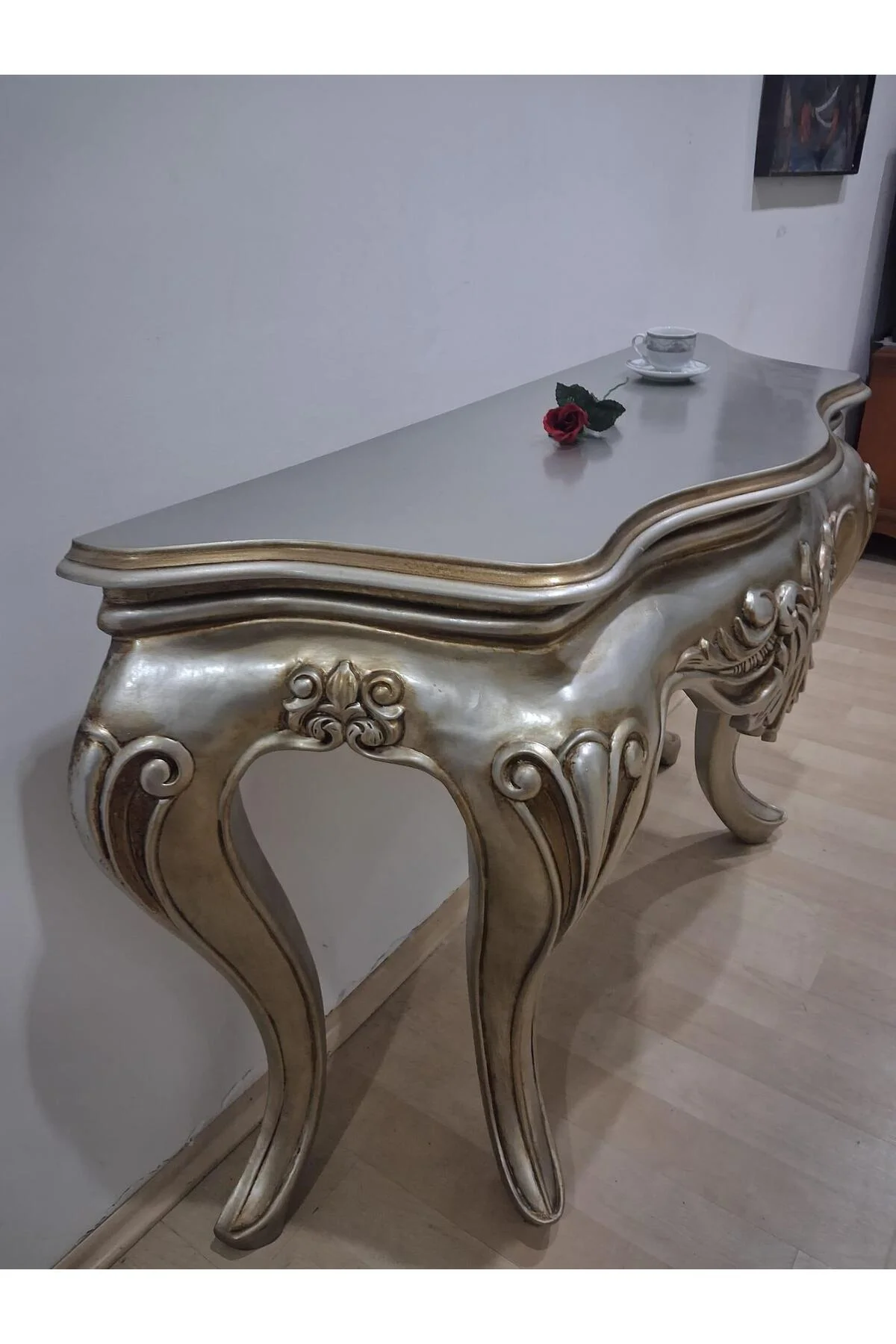 Dresuar Polyester 90618 Döküm Çöl Gri Renk Avangard Aslan Ayak El Yapım Dresuar Polyester 90618 Döküm Çöl Gri Renk Avangard Aslan Ayak El Yapım - Görsel 3
